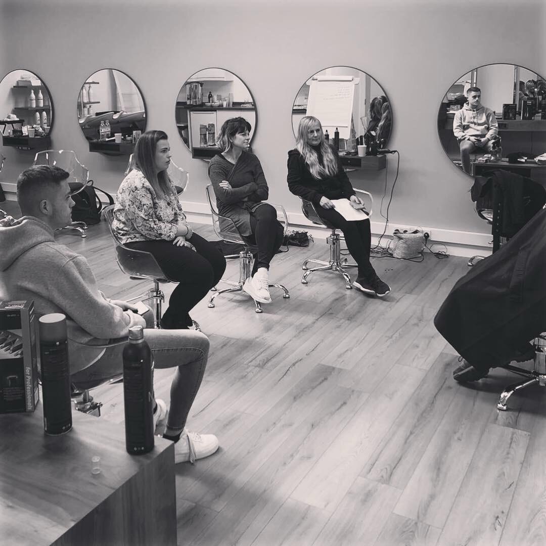 Paul teaching a tailored live course in the salon environment